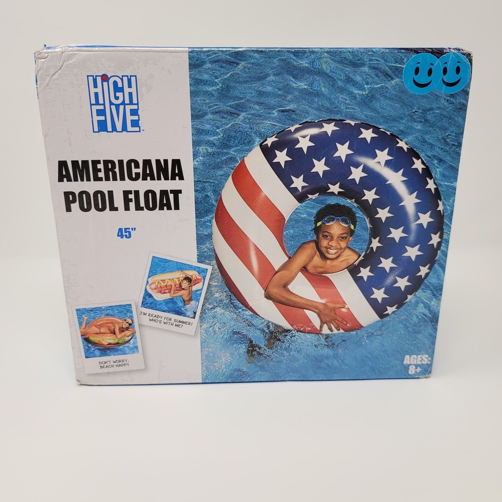 High Five Americana Pool Float 45 Inch Patriotic‎ Inflatable USA American Flag